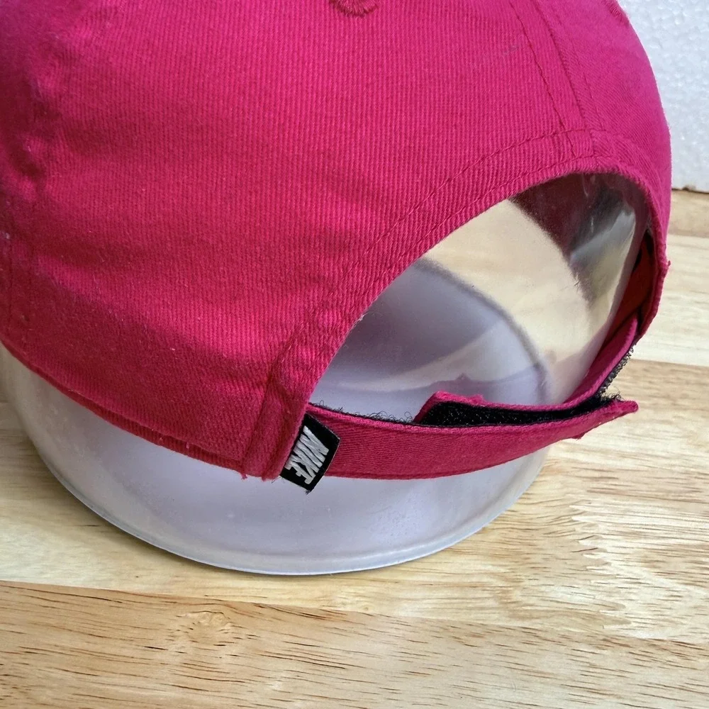 Nike Hat Cap Strap Back Boys One Size Pink Twill Swoosh Logo Baseball Casual